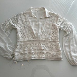 NWT!! Endless Rose Crochet/Cutout Long Sleeve Blouse